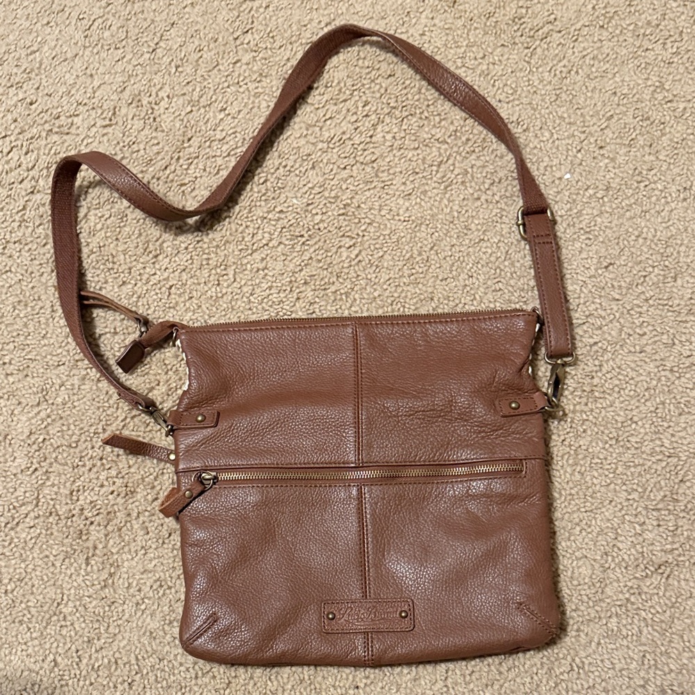 Lucky Brand Tan Leather Crossbody Bag